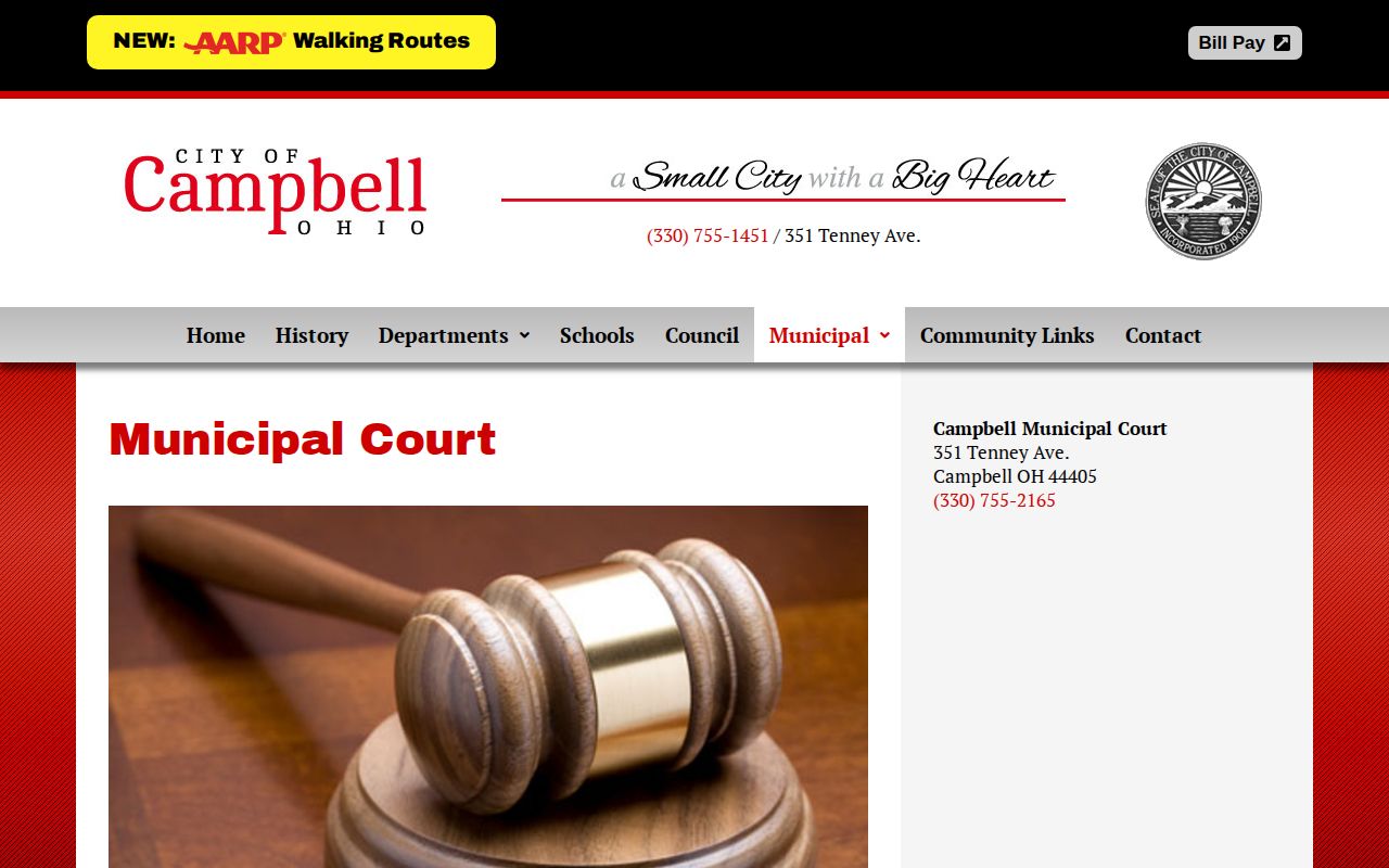 Mahoning County Campbell Municipal Court disposition record source page