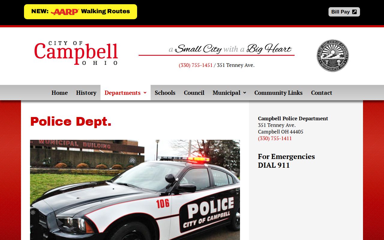 Mahoning County Campbell Police Department arrest-record source page