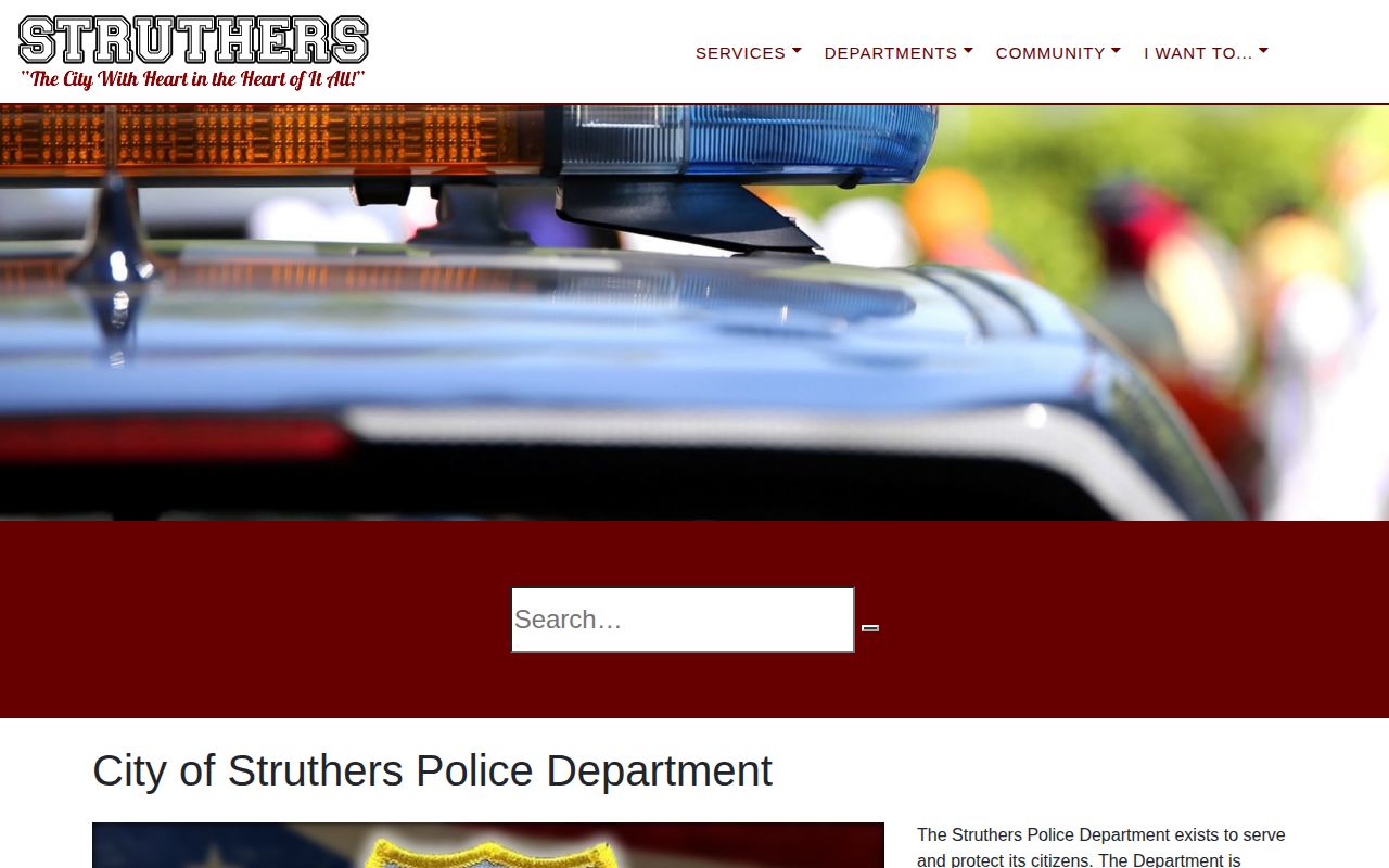 Mahoning County Struthers Police Department records source page